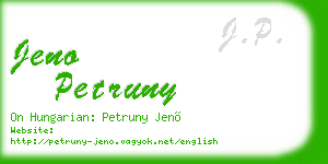 jeno petruny business card